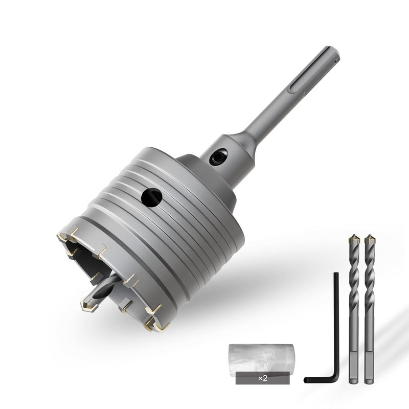CSOOM Concrete Hole Saw 2-31/32" (68mm) with 220mm SDS Plus Shank Connecting Rod, Carbide Cement Hole Saw for Concrete Cement, Brick Wall Stone - Image 1